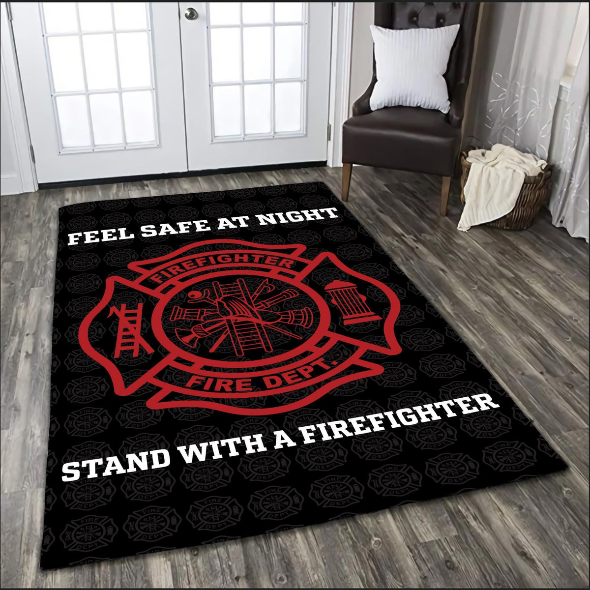 Feeling Safe With Firefighter Premium Rug DQB08042003-TQH