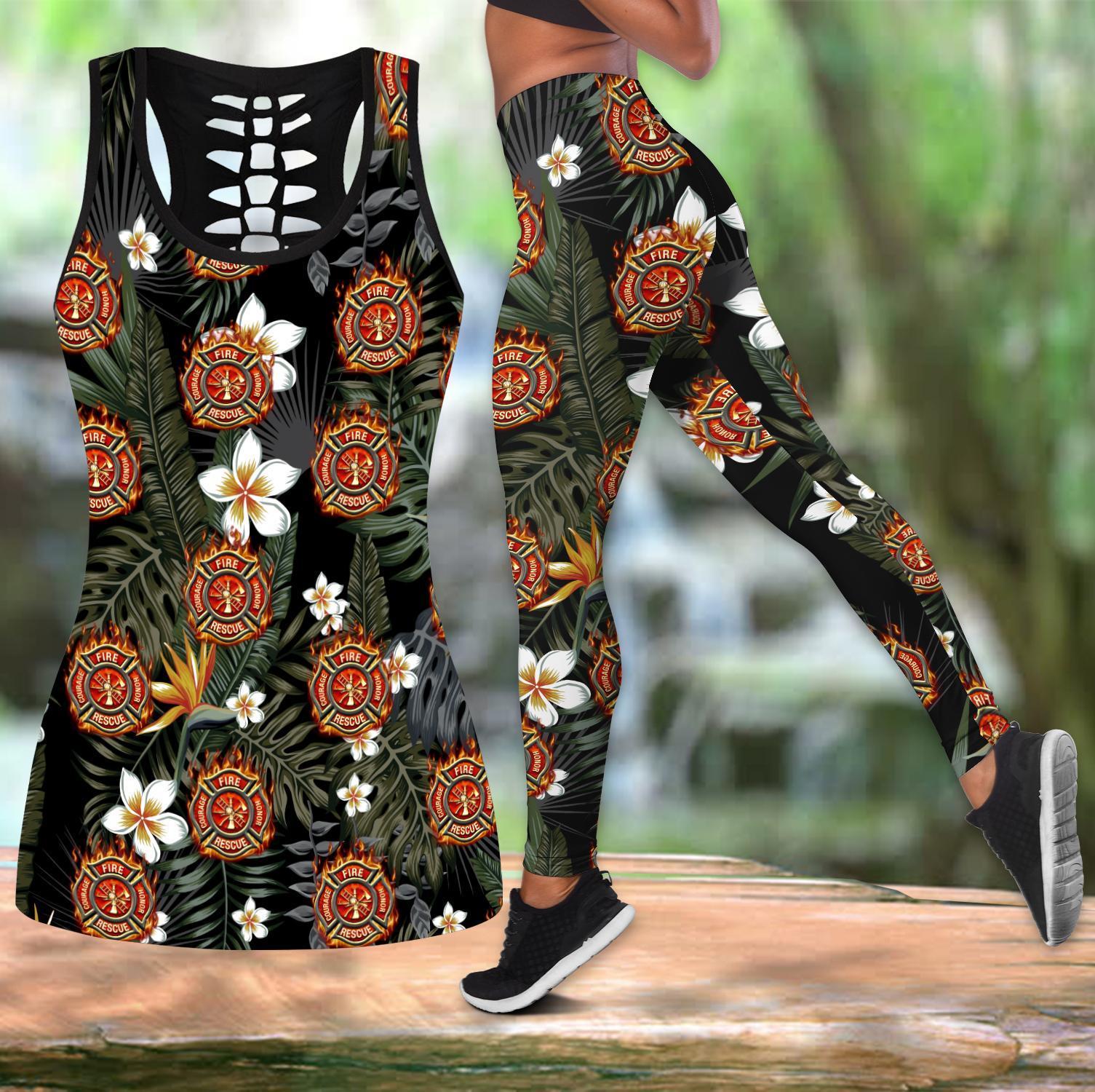 Floral Firefighter Combo Outfit For Women TQH200809