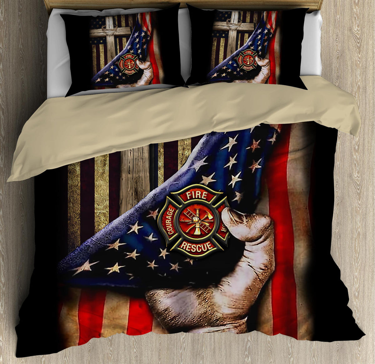 Jesus Christ Proud American Firefighter Bedding Set DQB08072002-TQH