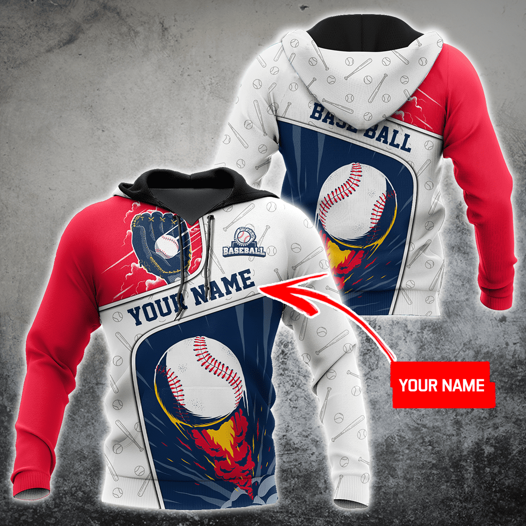 Customize Name Baseball Hoodie For Men And Women