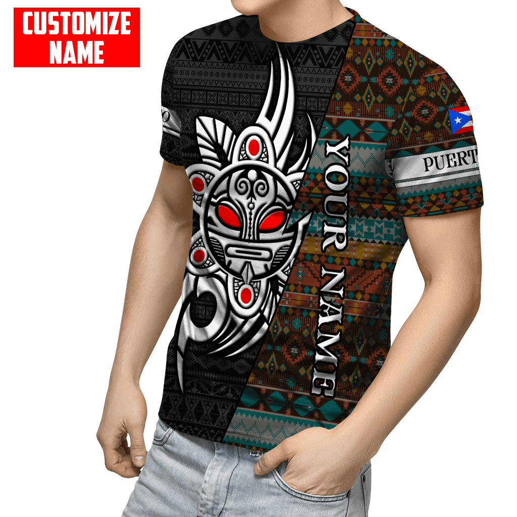 Customize Name Puerto Rico 3D All Over Printed Unisex Shirts