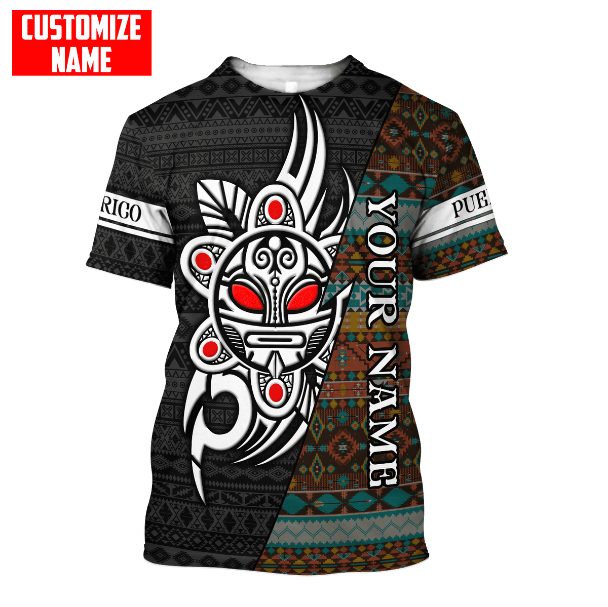 Customize Name Puerto Rico 3D All Over Printed Unisex Shirts